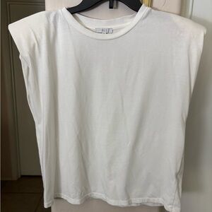 EUC Iris Classic White Cap Sleeve Top, Size Medium